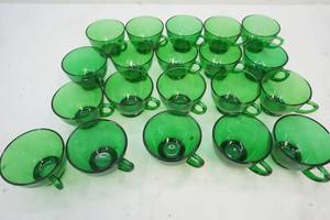 vintage green glass cups