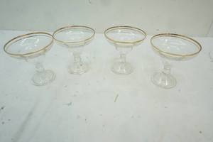 4 vintage hollow stem champagne glass