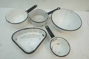 enamel pots and pans