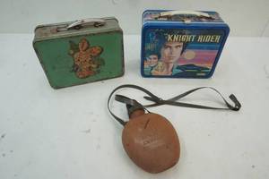 vintage metal lunch boxes with water canteen