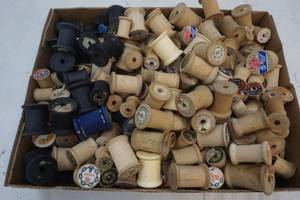 wooden thread spools