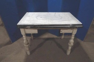 antique dining table with enamel top
