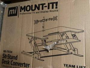 Sit-Stand Desk Converter with Dual Monitor Mount
