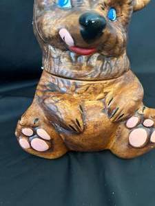 Cute Brown Bear Vintage Cookie Jar