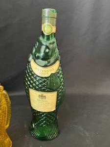 Vintage Fish Wine Bottles and Glass Blown Fish Bowl