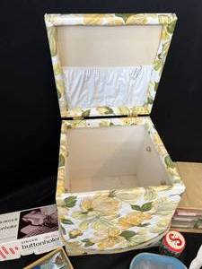Vintage Sewing Box, Buttons, and Singer Supplies