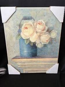 Lot of 2 New Floral Image Wooden Plaques