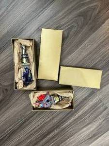 Lot of 2 Glass Wine Stoppers