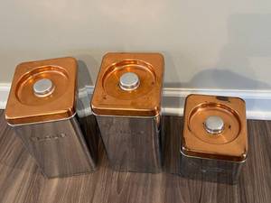 Vintage Flour, Sugar, and Tea Matching Tins