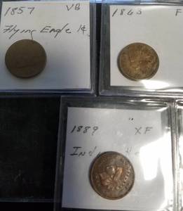 7 US SMALL CENTS 1857 FLYING EAGLE 1863 1879 1882 1889 1894 1904 AG-XF RANGE