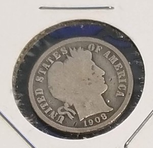 4 SILVER DIMES 1908 1912 BARBER 1941-D 1944-D MERCURY AG-BU