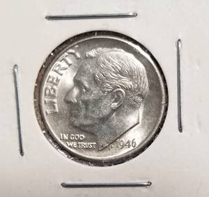 GROUP OF 4 BU-UNC 1946 SILVER ROOSEVELT DIMES