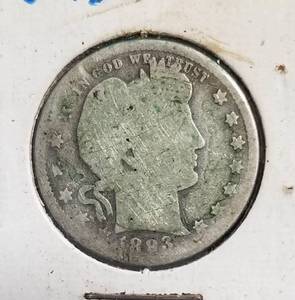 GROUP OF 4 US BARBER QUARTERS 1893 1894 1897 1902
