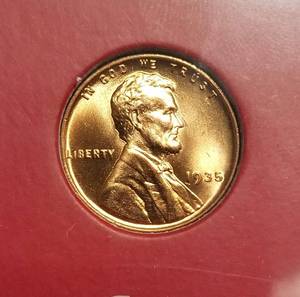 GROUP OF 6 BU WHEAT CENTS 1935 1938 1942 1943 1945-S 1955-S