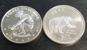 2 TROY OZ .999 FINE SILVER (2 X 1oz ROUNDS) AS PICTURED