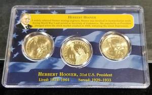 3 US PRESIDENTIAL DOLLAR SET WITH PROOF � HOOVER