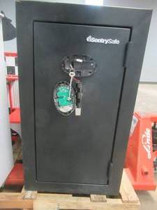 lot 807 image: SentrySafe Fireproof and Waterproof Large Steel Home Safe with Digital Keypad Lock (THE FRONT HANDLE IS BENT, BUT IT WORKS, SCRATCH & DENT, DIGITAL CODE UNTESTED, HAS KEY)