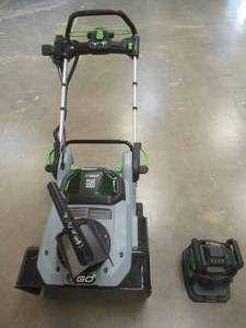 lot 822 image: Ego Power 21 Snow Blower with Steel Auger SNT2110, Missing Battery, Includes Charger, Works and Runs Well (Tested) - SOLD AS IS