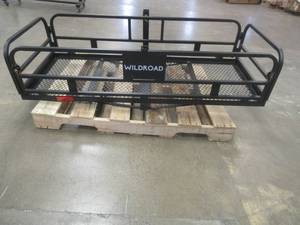 lot 829 image: WILDROAD Cargo Carrier, Fits 2 Hitch Receiver, Folds up When not in Use, Approximate Dimensions 60 x 24 x 13 12, SOLD AS IS
