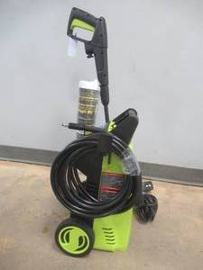 lot 850 image: Sun Joe SPX1000 1450 PSI 1.45 GPM 11.5-Amp Electric Pressure Washer, Green (TESTED, APPEARS TO BE NEW)