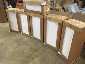 Mix Lot of 5 White Storage Cabinets, Customer returns , Review all pictures