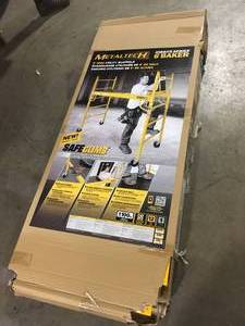MetalTech Safeclimb Baker Style Scaffold Rolling Platform, 1100 lbs. Load Capacity, 6 ft. W x 6.25 ft. H x 2.5 ft. D, Steel, Open Box, Review all pictures