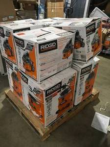 Pallet with assorted Ridgid Shop Vacs, various models and conditions Customer returns, Review all pictures