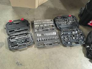 Mix Lot of assorted Husky Tools, Storage Boxes, Mechanic Tool Sets, Customer returns, Review all pictures