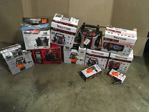 Mix Lot of assorted Vector Battery StartersCharger Inverters. Customer returns