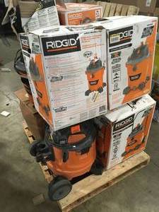 Mix lot of assorted Ridgid Shop Vacs, Customer returns, Review all pictures