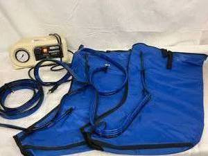 lot 23 image: WOW MSRP $6,000&nbspBIO 2004-FC&nbspSequential Circulator Gradient Sequential Compression Device Designed For Treatment Of Lymphedema, Venous Insufficiency, and Wound Healing Includes 2 -&nbsp4-Chamber Lower Extremity Sleeves - They Appear New