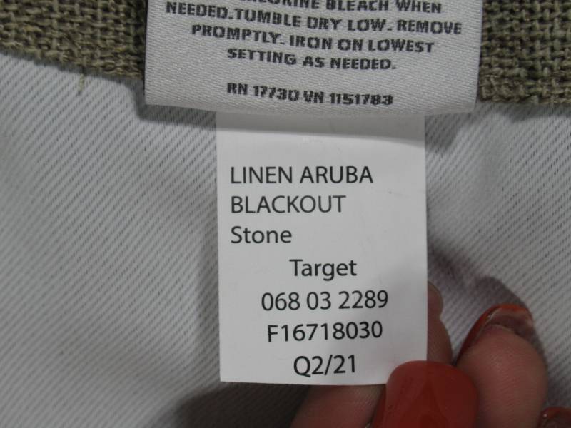 lot 58 image: 1pc Blackout Aruba Linen Window Curtain Panel - Threshold, Stone