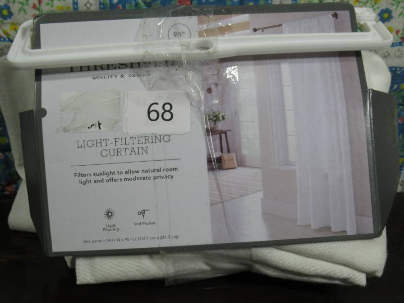 lot 68 image: 1pc Light Filtering Farrah Window Curtain Panel - Threshold