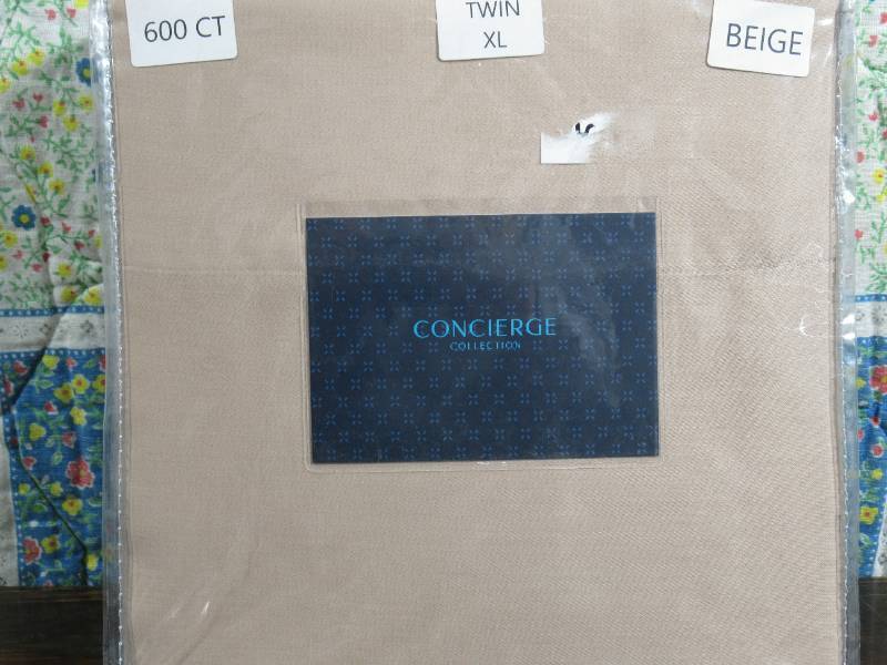 lot 13 image: Concierge Collection Bed Sheets, Twin XL BEIGE