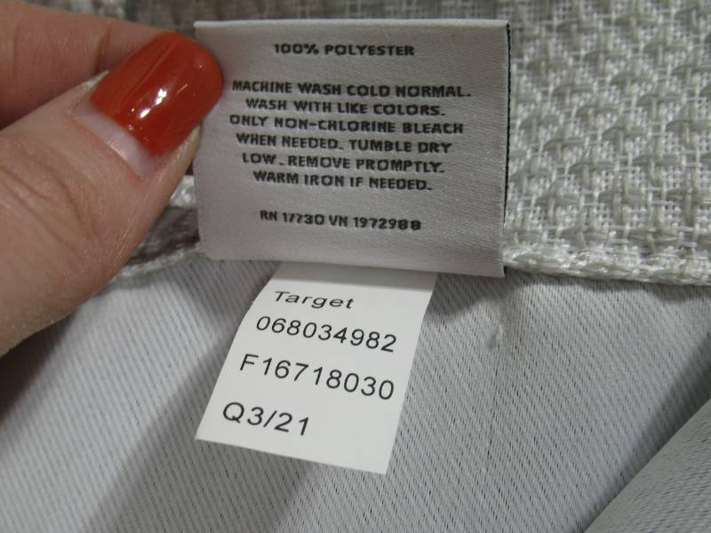 lot 67 image: 1pc Room Darkening Small Check Window Curtain Panel - Threshold