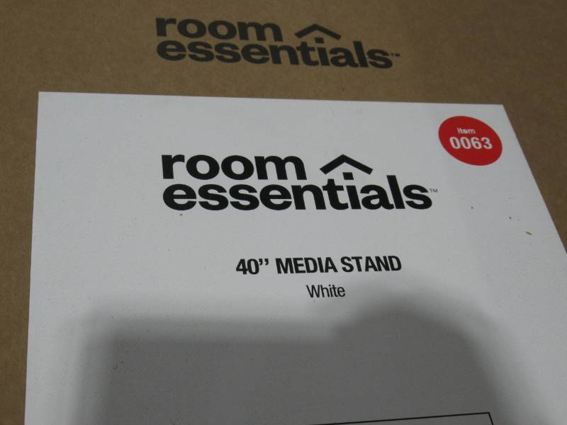 lot 268 image: Storage TV Stand for TVs up to 43 White - Room Essentials