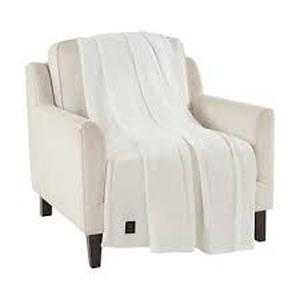 lot 57 image: Brookstone Heated Throw  Ivory