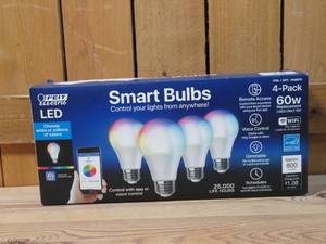 lot 74 image: Feit Electric 9W LED Smart Bulbs (4-Pack)