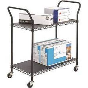 lot 83 image: Safco Wire 2-Shelf Utility Cart  Black