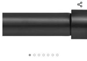 lot 99 image: Ivilon Drapery Window Curtain Rod - End Cap Style Design 72 to 144 in., Black