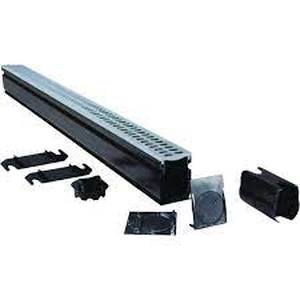 lot 100 image: NDS 2-14 In. X 6 Ft. Gray Pvc Slim Channel Drain Kit