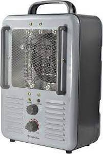 lot 105 image: Comfort Zone CZ798 1,500-Watt Milkhouse Style Electric Portable Utility Heater with Adjustable Thermostat, Overheat Protection, 3-Prong Plug, and Safety Tip-Over Switch, Grey