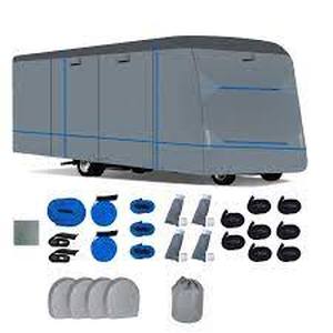 lot 104 image: Tuszom 7 Layers Top RV Class C Cover 2022 Upgraded Rip-Stop Windproof Camper Cover for 26 - 29 RV with Extra 3 Straps, 4 Tire Covers