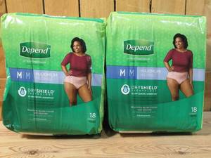 lot 117 image: Depend Fit-Flex Maximum Underwear Medium 18 Count  2 Pack (36 Underwear Total)