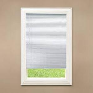 lot 95 image: Hampton Bay White Cordless Blackout 1 in. Vinyl Mini Blind for Window or Door - 35 in. W x 48 in. L