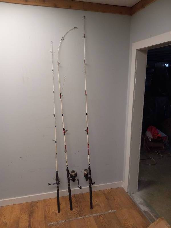 3 HURRICANE SHAKESPEARE ALPHA 7FT ROD COMBO AND REEL, NEW RING DOORBELL,  FISHING GEAR, TOOLS & MORE!!!