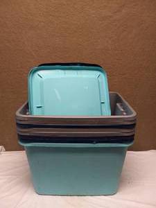 8 STERILITE 18 GALLON STORAGE CONTAINERS