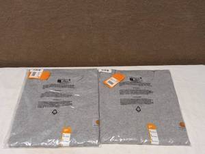 2 NEW LARGE CARHARTT SHORT SLEEVE RELAXED FIT SHIRT GRAY