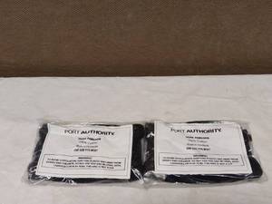 2 PACKS OF 5 PORT AUTHORITY FACE MASK BLACK NEW