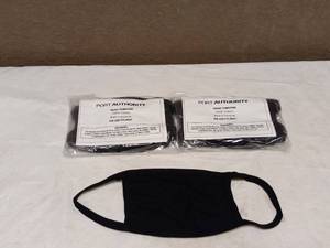 2 PACKS OF 5 PORT AUTHORITY FACE MASK BLACK NEW